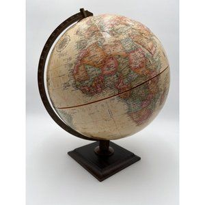 VTG 3D Replogle Table Top Globe World Classic Series 12" On Wood Base Made USA